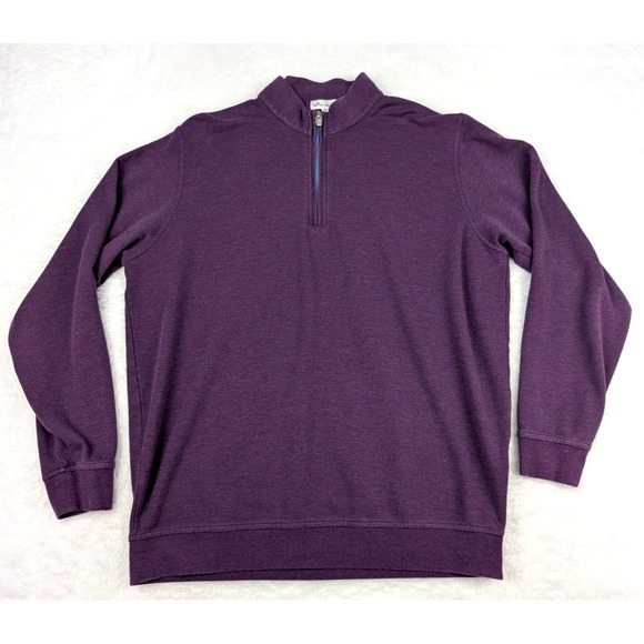 Peter Millar 1/4 Zip Sweater Men's XL Purple Long Sleeve Pullover Logo *Read - Picture 1 of 15